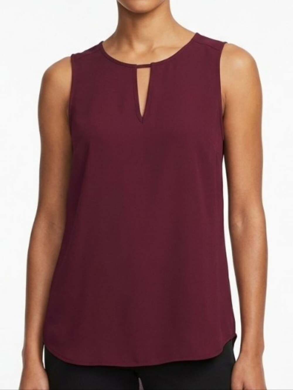 Daniel Rainn Sleeveless Keyhole Top - Burgundy